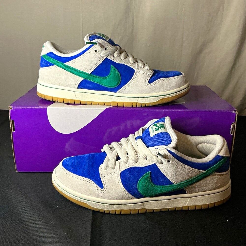 Nike SB Dunk Low Pro Hyper Royal Malachite Suede Low Top Men HF3704-001 M6.5/W8